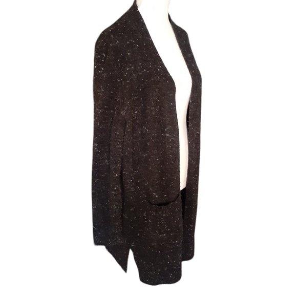 Madewell open cardigan. soft.mid weight color black With White Specks Size M - Picture 2 of 6